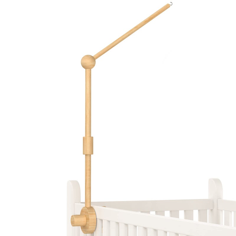 FEISIKE Baby Crib Mobile Arm, Mobile Arm for Crib Baby Mobile Hanger for Crib Nursery Decor Girls Boys Baby Crib Mobile Holder Arm Hanging Wooden Decoration Attachment Newborn 34 inch - Image 1